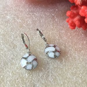 Inlay opal earrings